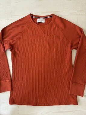 Sun + Stone Men's Thermal Waffle-Knit Long Sleeve Shirt Size L (Fits Like M)